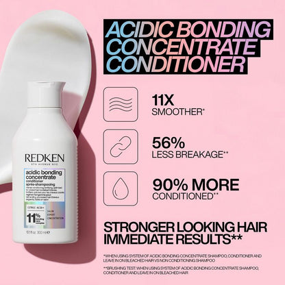 Redken Acidic Bonding Concentrate Shampoo 300ml and Conditioner 300ml Duo