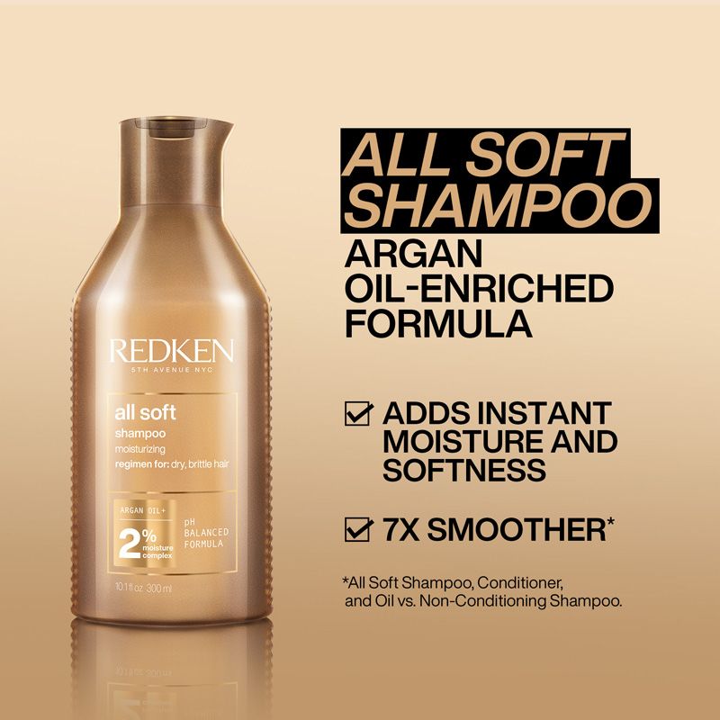 Redken All Soft Shampoo 300ml & Conditioner 300ml Duo