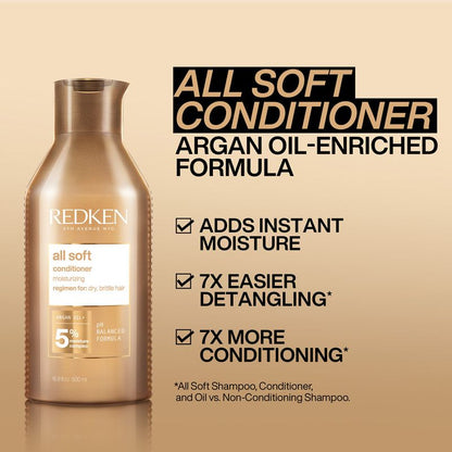 Redken All Soft Shampoo 300ml & Conditioner 300ml Duo